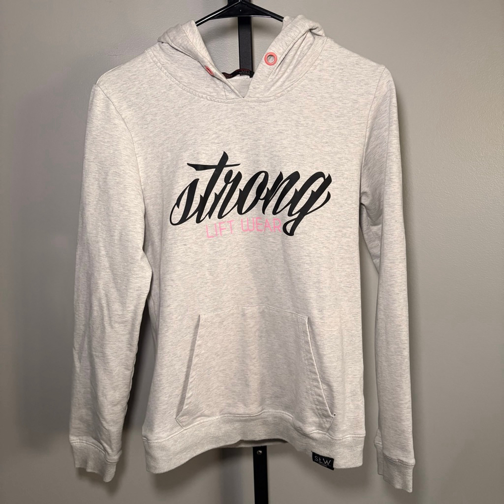 Women's Strong Lift Wear Gray Pink‎ Hoodie L